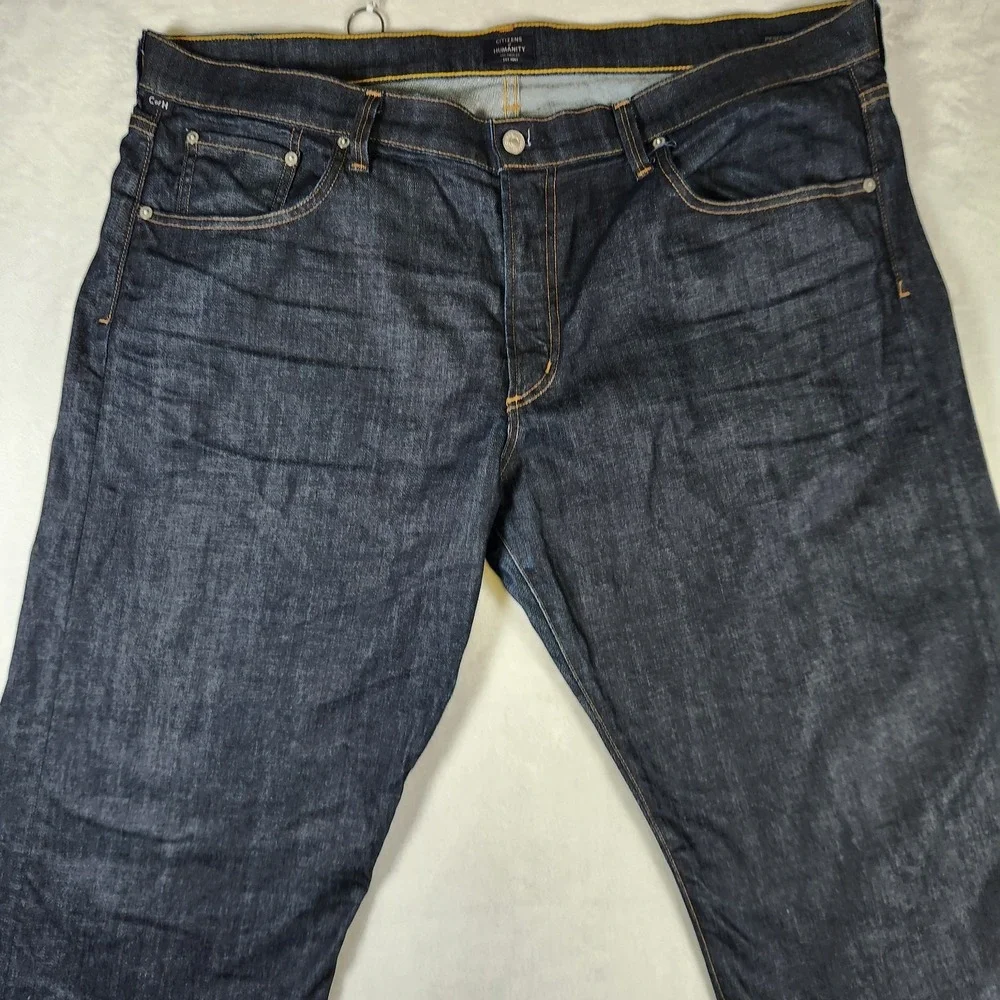 Citizens of Humanity Men's 42x32 Jeans Perfect Casual Straight Dark Wash‎ Denim